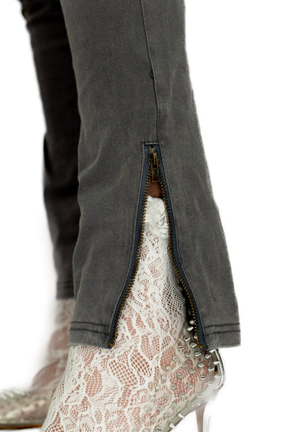 Moto jeggings with ankle zipper detail