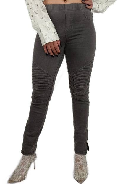 Moto jeggings with ankle zipper detail