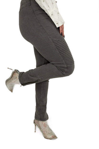 Moto jeggings with ankle zipper detail