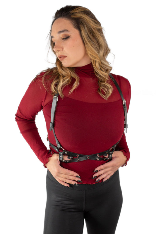 Slim Fit Solid Mesh Long Sleeve Stand Collar Blouse