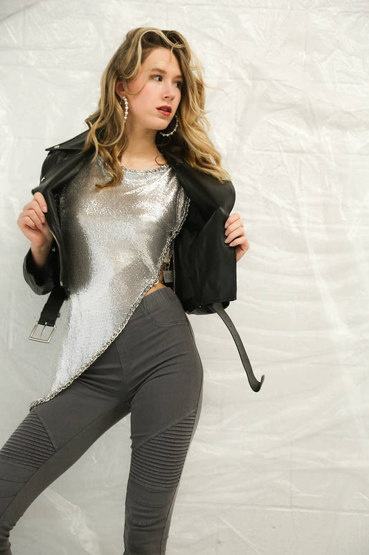 Moto jeggings with ankle zipper detail