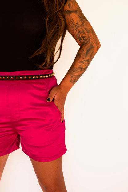 Cowboy Tuxedo Satin Pink Short