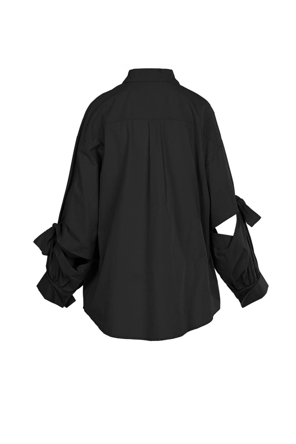 Cutout Elbow Tie Details Long Shirt